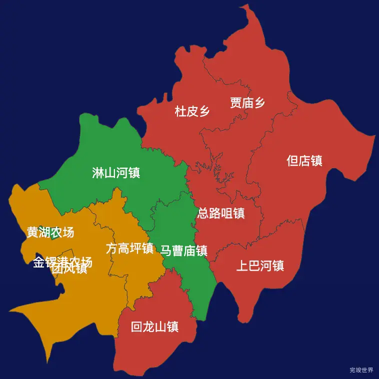 echarts黄冈市团风县geoJson地图